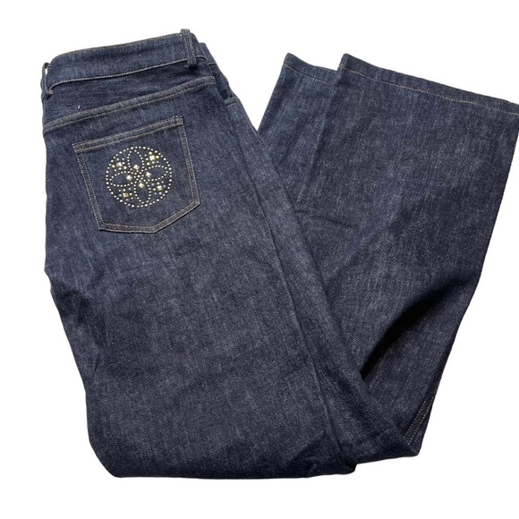 St John Women's Jeans Dark Wash Straight Leg Size 12 Design Pocket EUC - Picture 1 of 7